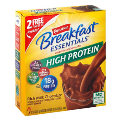 Carnation Breakfast Essentials High Protein Chocolate Carton - 10 CT