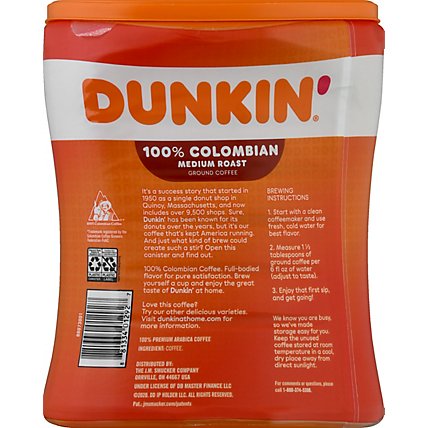 Dunkin Colombian Canister Coffee - 27.5 OZ - Image 5