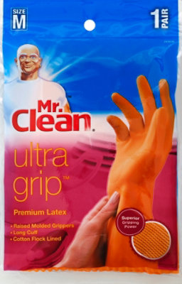 Mr Clean Ultra Grip Latex W/grippers Med - EA - Image 2