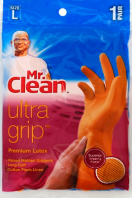 Mr Clean Ultra Grip Latex W/grippers Lg - EA - Image 2