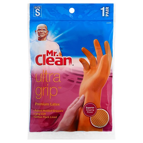 Mr Clean Ultra Grip Latex W/grippers Sm - EA
