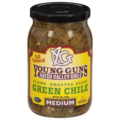 Young Guns Hatch Valley Medium Flame Roasted Green Chile - 16 OZ