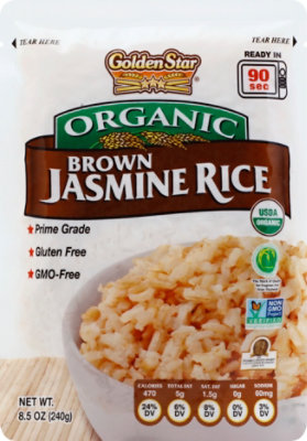 Golden Star Org Brown Jasmine Rice - 8.5 OZ - Image 2