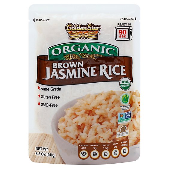 Golden Star Org Brown Jasmine Rice - 8.5 OZ