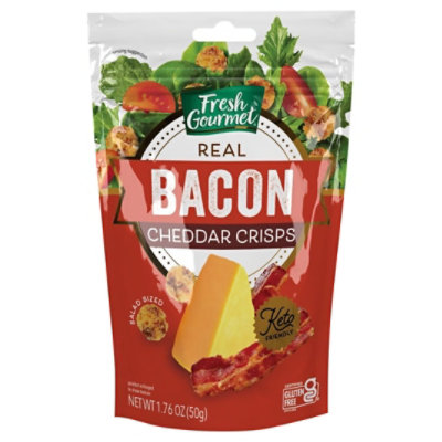 Fresh Gourmet Cheddar Bacon Cheese Crisps - 1.76 OZ