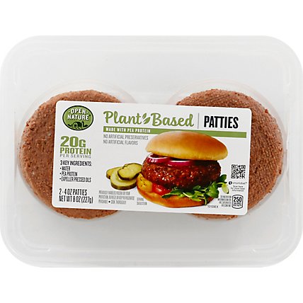 Open Nature Plant Based Pea Protein Patties - 2-4 Oz. - Image 2