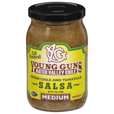 洋楽 Young Chile Young Guns Hatch Valley Green Chile Tomatillo Medium Salsa - 16 OZ