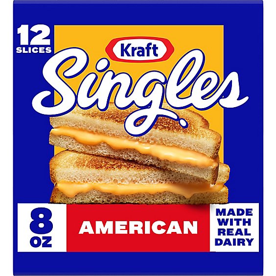Kraft Singles American Pasteurized Prepared Cheese Product Slices Pack - 12 Count