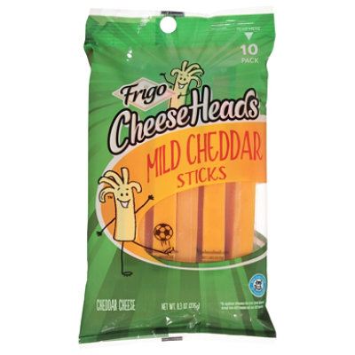Frigo Cheese Heads Cheese Stick Mild Cheddar 10 Count - 8.33 Oz