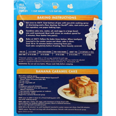 Pillsbury Zero Sugar Moist Supreme Yellow Premium Cake Mix - 16 Oz - Image 5