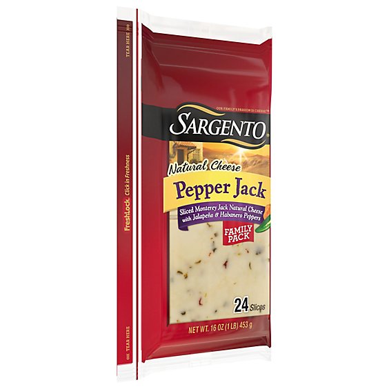 Sargento Cheese Natural Sliced Pepper Jack 24 Count - 16 Oz