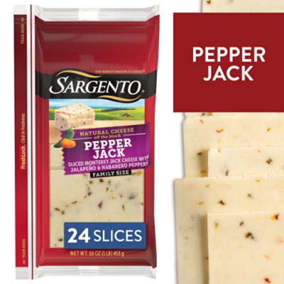 Sargento Sliced Pepper Jack Natural Cheese 24 Count - 16 Oz - Image 1