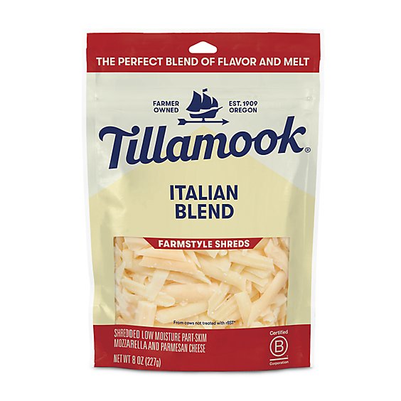 Tillamook Farmstyle Thick Cut Italian Cheese Blend Shredded Cheese - 8 Oz