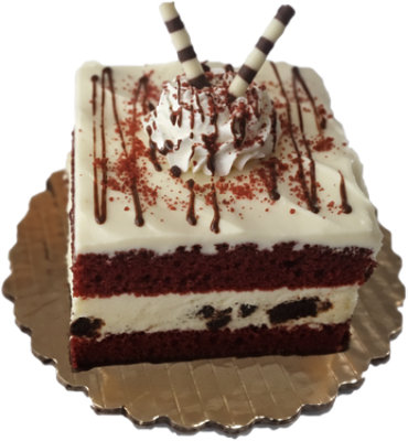 Red Velvet Cube Cake Slice - Each - Image 1