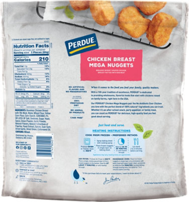 PERDUE Breaded Chicken Breast Mega Nuggets No Antibiotics Ever Frozen Fully Cooked In Bag- 27 Oz - Image 6