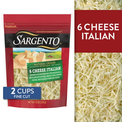 Sargento Shredded 6 Cheese Italian Natural Cheese - 8 Oz - Image 1