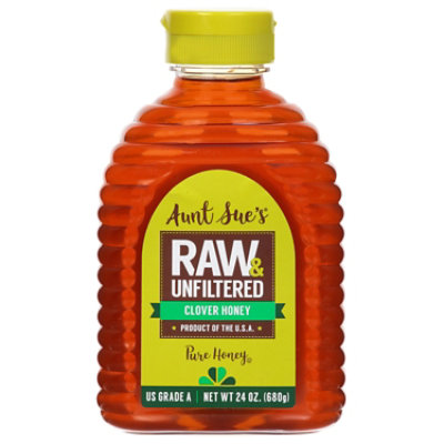 Aunt Sues Raw Unfltrd Clover Honey - 24 OZ - Image 1