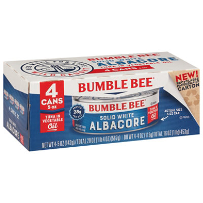 Bumble Bee Solid White Albacore Tuna In Oil Can - 4-5 OZ