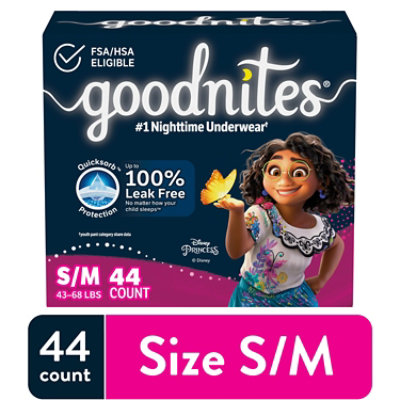 Goodnites Boys' Nighttime Bedwetting Underwear Size S/M (43-68 lbs) - 44 Count - Image 1