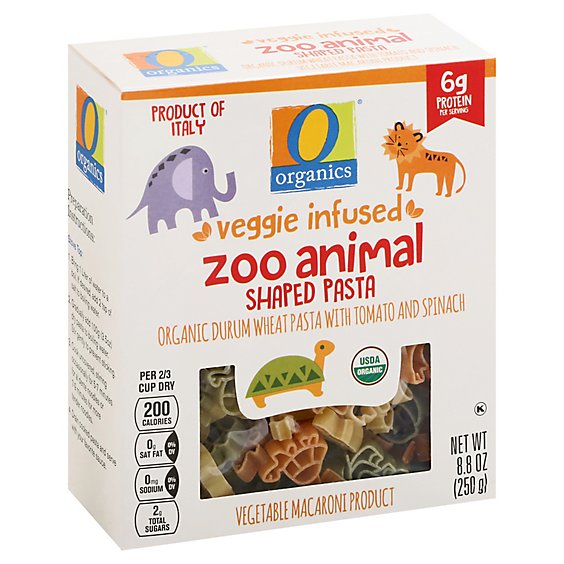 O Organics Pasta Veggie Zoo Animal - 8.8 OZ