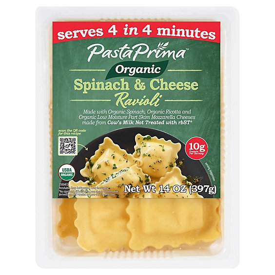 Pasta Prima Organic Spinach & Cheese Ravioli - 14 OZ