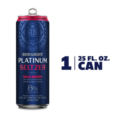 Bud Light Platinum Gluten Free Wild Berry Hard Seltzer Can - 25 Fl. Oz.