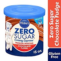 Pillsbury Zero Sugar Creamy Supreme Chocolate Fudge Flavored Premium Frosting - 15 Oz - Image 2