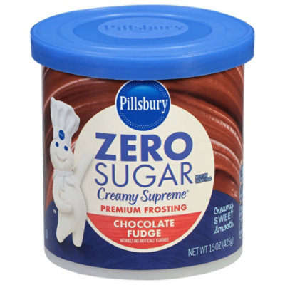 Pillsbury Zero Sugar Creamy Supreme Chocolate Fudge Flavored Premium Frosting - 15 Oz - Image 1