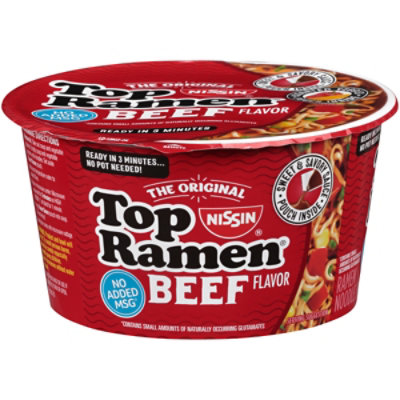 Nissin Top Ramen Bowl Beef - 3.28 OZ - Image 1