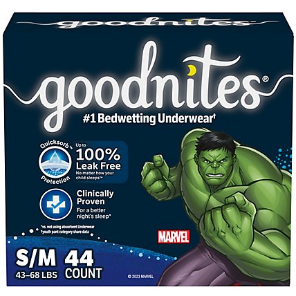 Goodnites Nighttime Bedwetting Underwear for Boys - 44 Count - Image 1