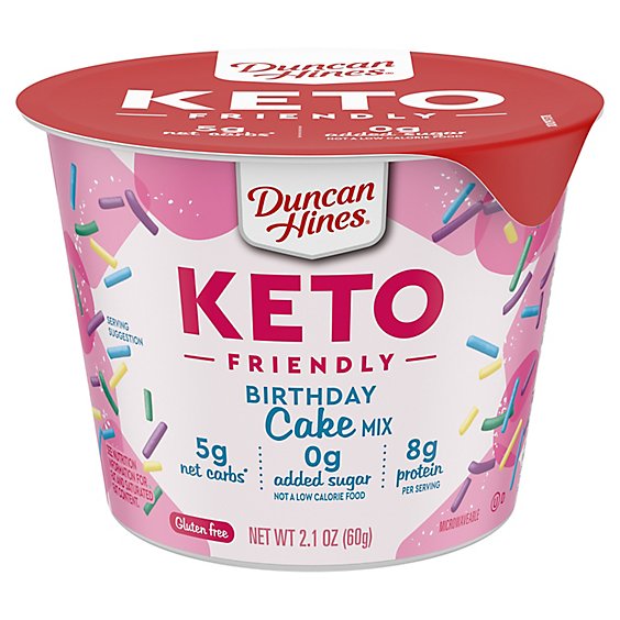 Duncan Hines Keto Friendly Gluten Free No Sugar Added Birthday Cake Mix - 2.1 Oz