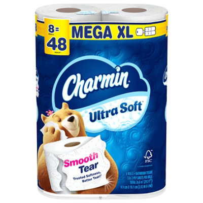 Charmin Ultra Soft Bathroom Tissue Super Mega Rolls 2 Ply - 8 Roll