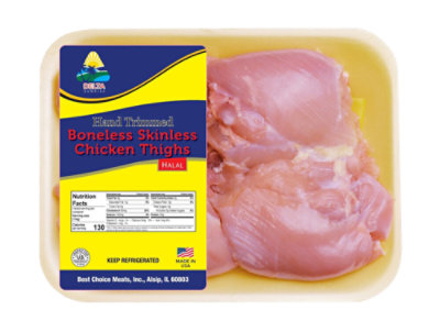 Delta Sunrise Halal Chicken Thighs Boneless Skinless - 2 Lb - Image 1