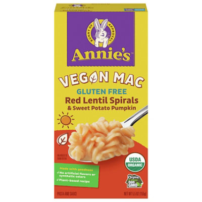 Annies Organic Vegan Red Lentil Spirals With Sweet Potato And Pumpkin Sauc - 5.5 OZ