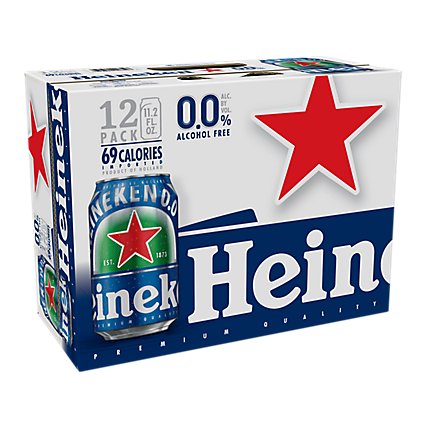 Heineken 0.0 Non-Alcoholic Beer Cans - 12-11.2 Fl. Oz. - Image 1
