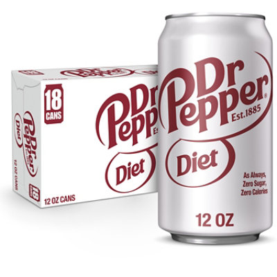 Dr Pepper Diet Soda cans - 18-12 Fl. Oz.