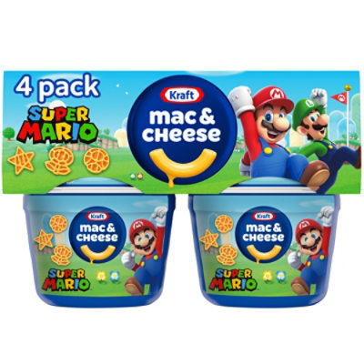 Kraft Mac & Cheese Microwavable Dinner with Super Mario Power-Up Pasta Shapes - 4 1.9 Ozs - Image 1