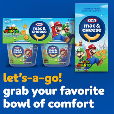 Kraft Mac & Cheese Microwavable Dinner with Super Mario Power-Up Pasta Shapes - 4 1.9 Ozs - Image 7
