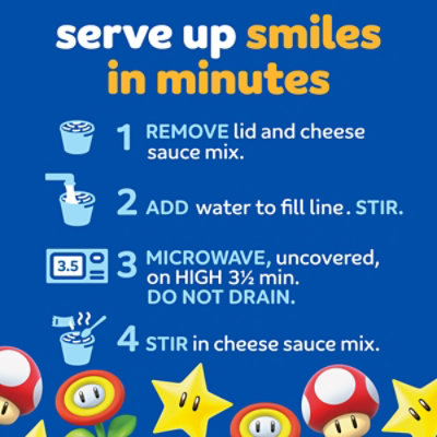 Kraft Mac & Cheese Microwavable Dinner with Super Mario Power-Up Pasta Shapes - 4 1.9 Ozs - Image 3