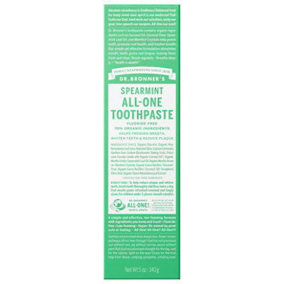 Dr Bronner Toothpaste Spearmint - 5 OZ - Image 1