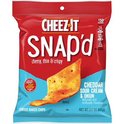 Cheez-It Snapd Cheese Cracker Chips Cheddar Sour Cream Onion Thin Crisps - 2.2 Oz - Image 1