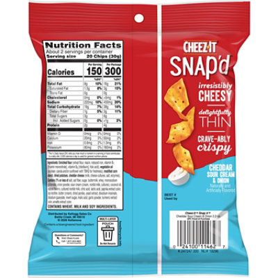 Cheez-It Snapd Cheese Cracker Chips Cheddar Sour Cream Onion Thin Crisps - 2.2 Oz - Image 6