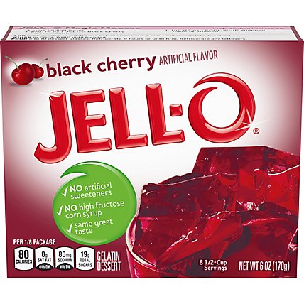 Jell-O Black Cherry Gelatin Dessert Mix Box - 6 Oz - Image 1