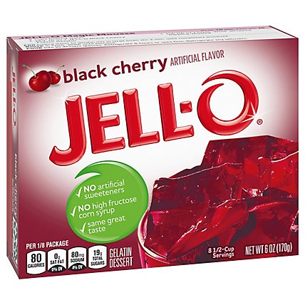 Jell-O Black Cherry Gelatin Dessert Mix Box - 6 Oz - Image 3