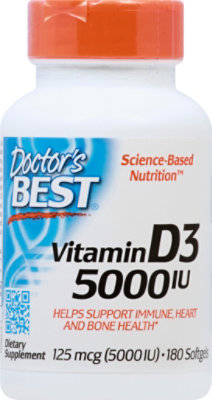 Doctor's Best Vitamin D3 5000IU Dietary Supplement - 180 Count - Image 2