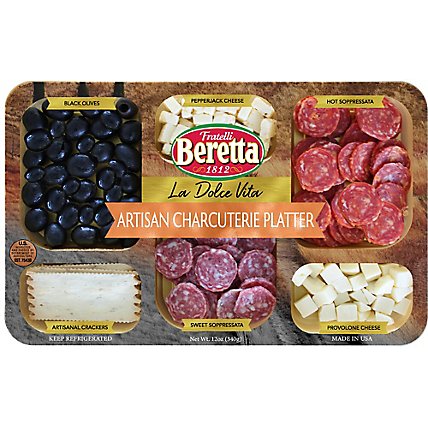 Artisan Charcuterie Platter Salami Cheese Olive Crackers - 12 OZ (Please allow 24 hours for delivery or pickup) - Image 1