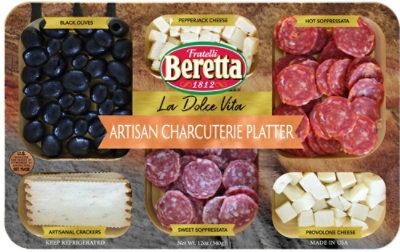 Beretta Artisan Charcuterie Platter Salami Cheese Olive Crackers - 12 Oz - Image 1