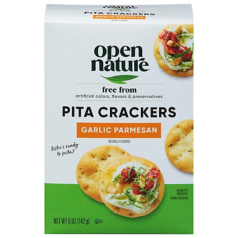 Open Nature Crackers Pita Garlic Parmesan - 5 OZ