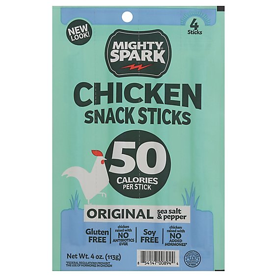 Mighty Spark Original Sea Salt And Pepper Chicken Snack Stick - 4 OZ