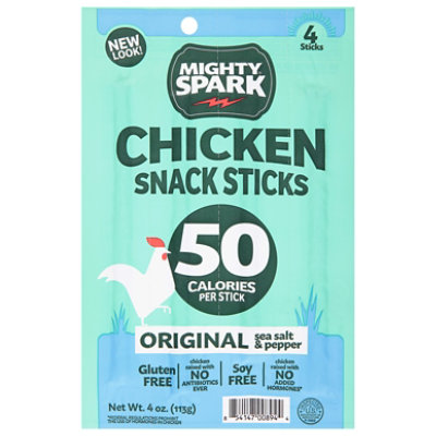 Mighty Spark Original Sea Salt And Pepper Chicken Snack Stick - 4 OZ - Image 2